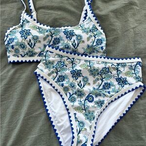 Blue Floral Bikini Set
